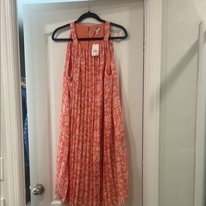 Cato Coral Pink Floral Plus Dress